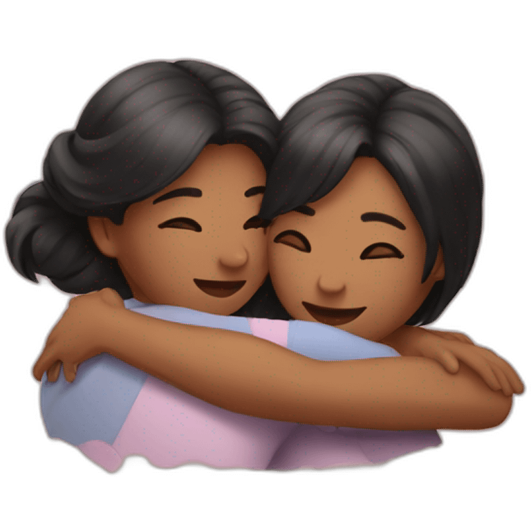 Two besties hugging  emoji