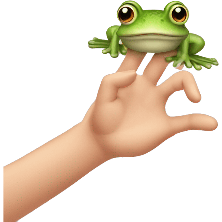 two fingers frog pink hand emoji