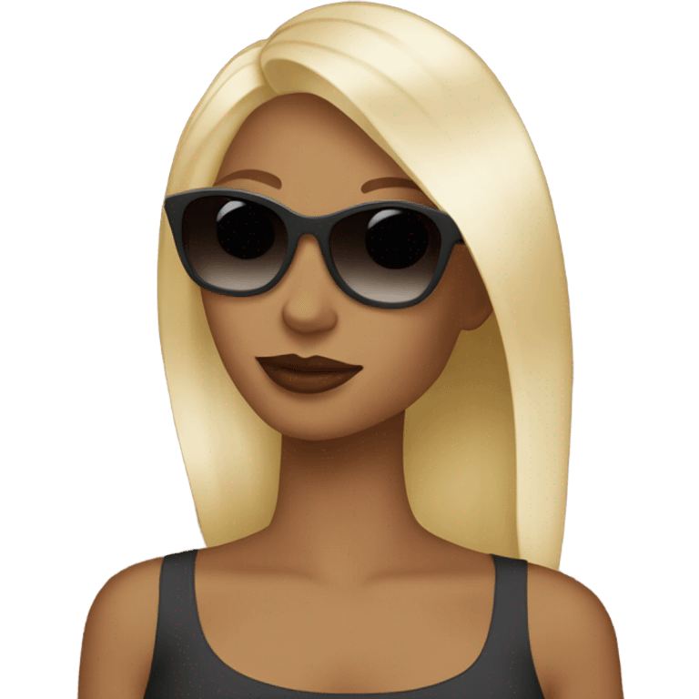 Blonde hair girl wearing sunglasses and drinking an espresso martini emoji