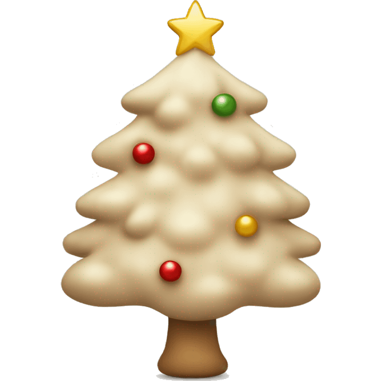 Cute beige Christmas tree with ornaments emoji