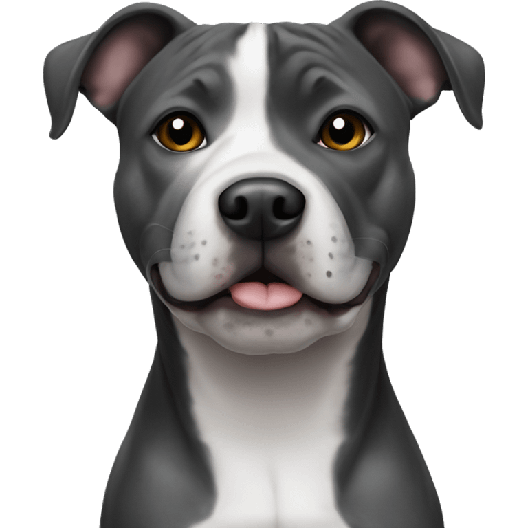 Black And grey staffy emoji