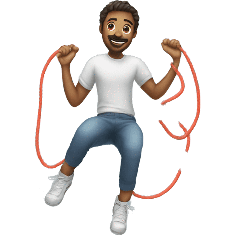 man rope skipping emoji