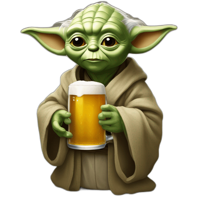 Yoda buvant une bière emoji