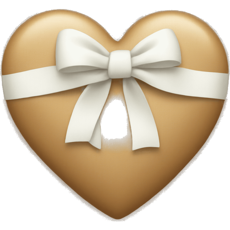 tan heart with a white bow on the right side emoji