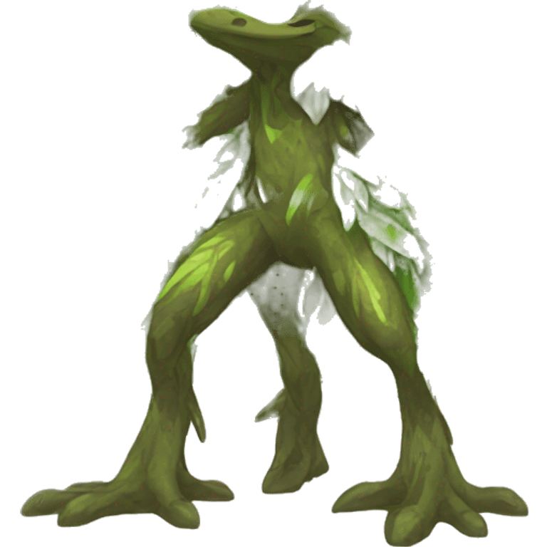 Colorful earthly muddy fresh Cool Cute Fantasy legendary swampy tree-jungle-bird plant-grass-type-Dendro-avian Fakemon full body emoji