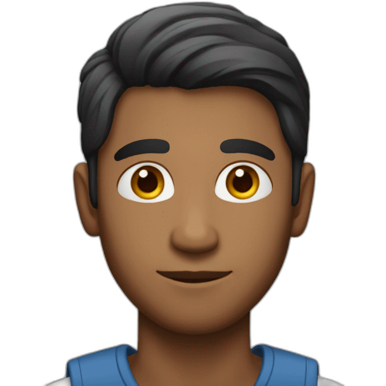 indian guy with short middle part hair emoji