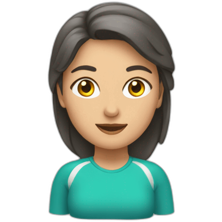 Mujer mayor haciendo gimnasia emoji