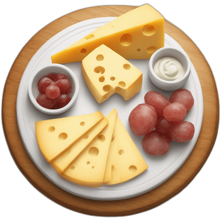 full cheese charcuterie platter on wooden board emoji