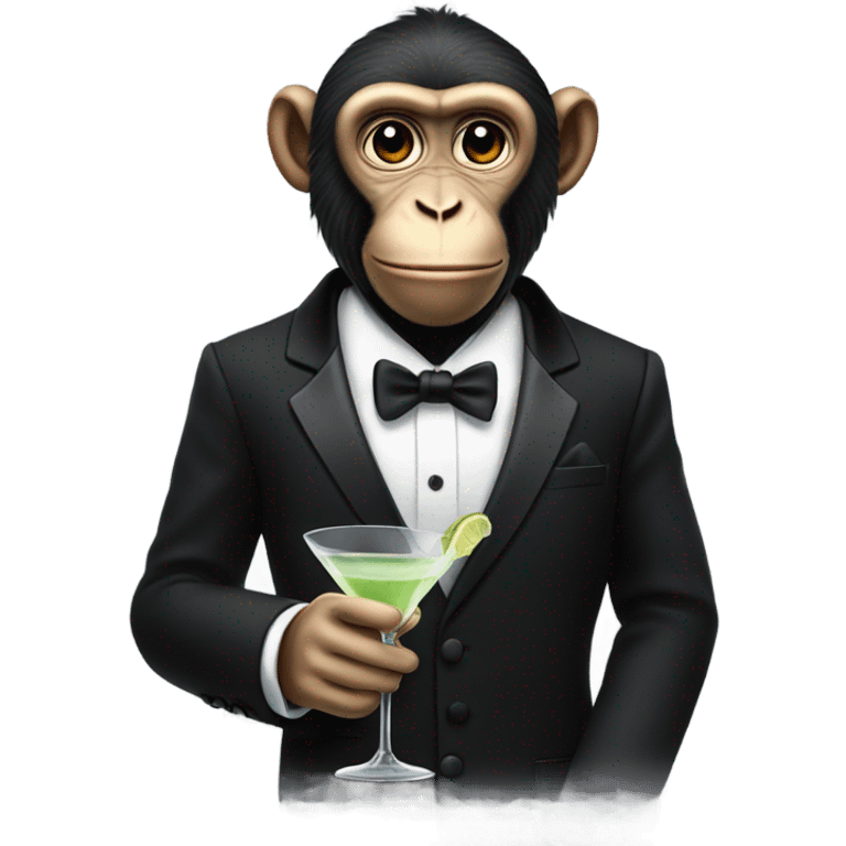 monkey drinking a martini in a tuxedo emoji