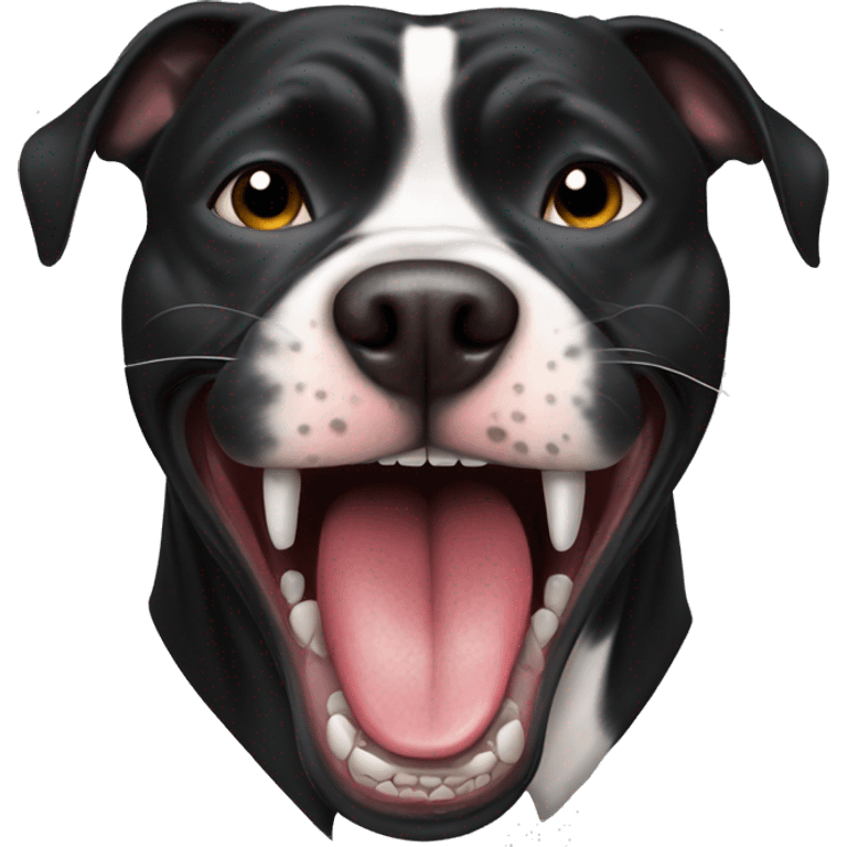 black pitbull flossing teeth emoji