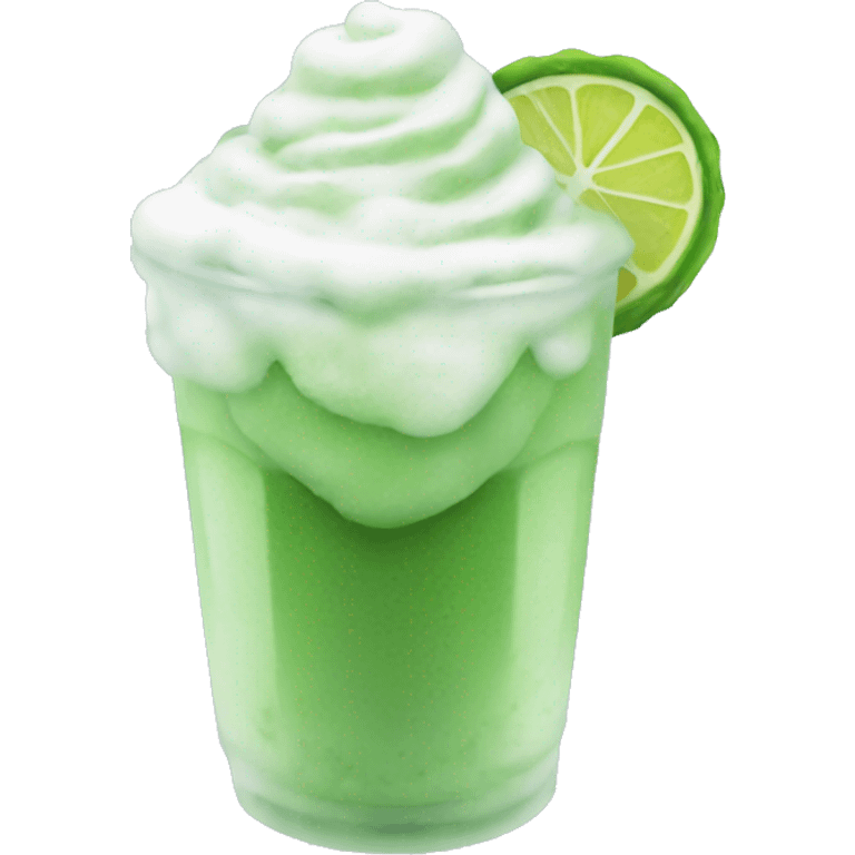 A iced matcha with foam emoji