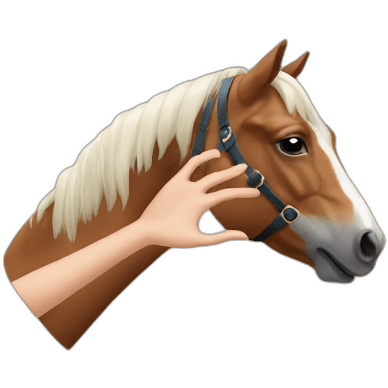 hand petting horse emoji