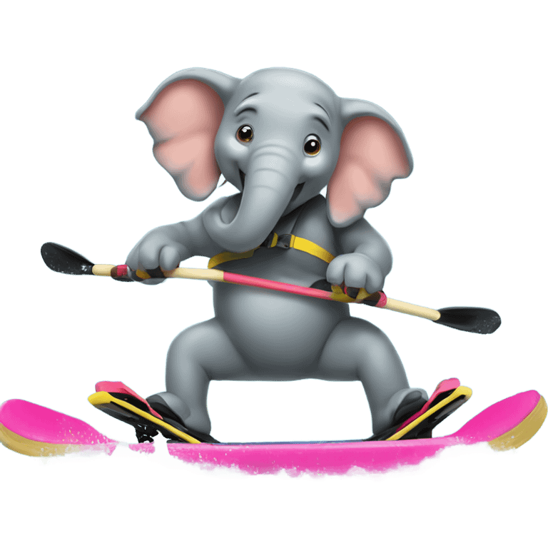 Elephant on water skis emoji