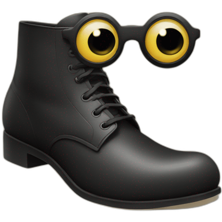 A shoe with eyes and a moustache emoji