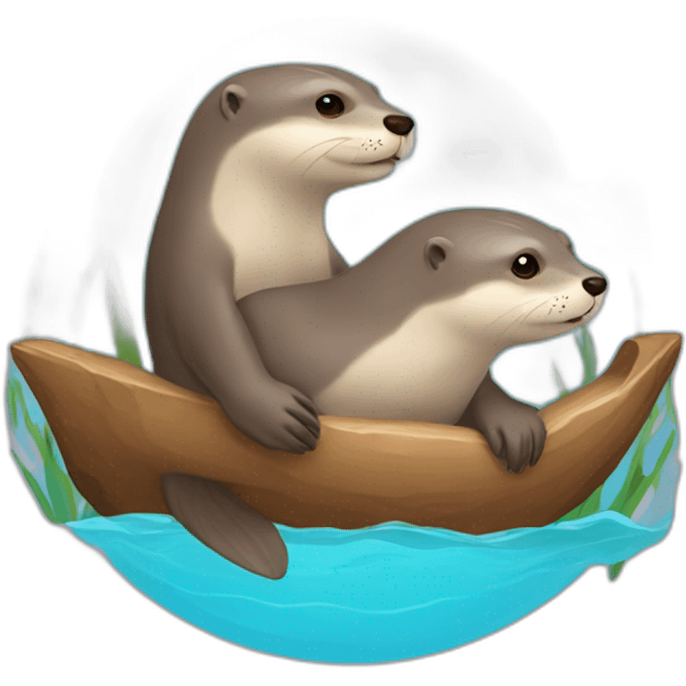 Loutre sur un dauphin  emoji