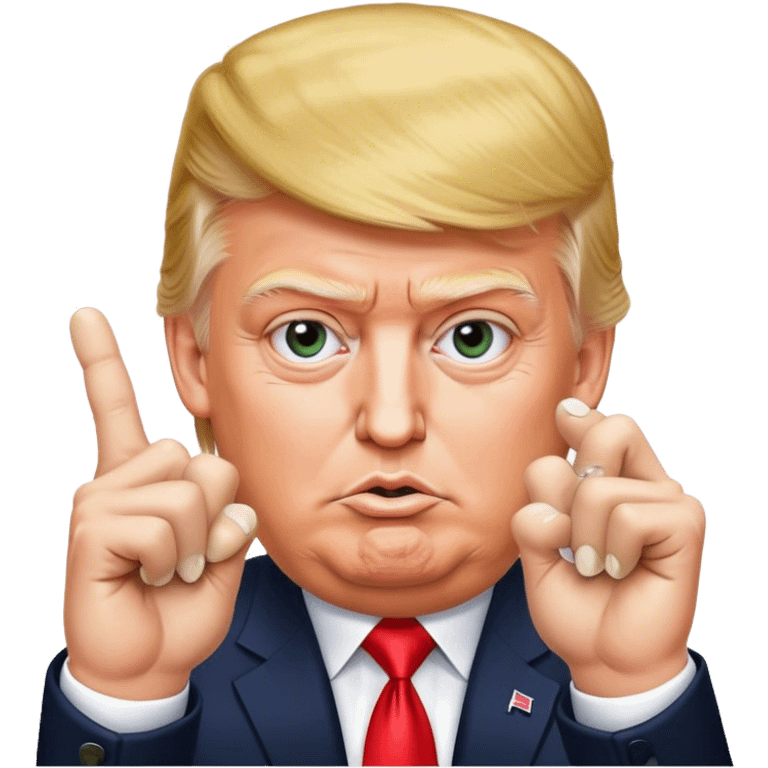 Donald Trump with mushroom fingers emoji