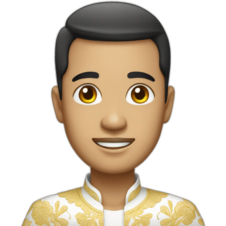 indonesian man in traditional white balinese suit emoji