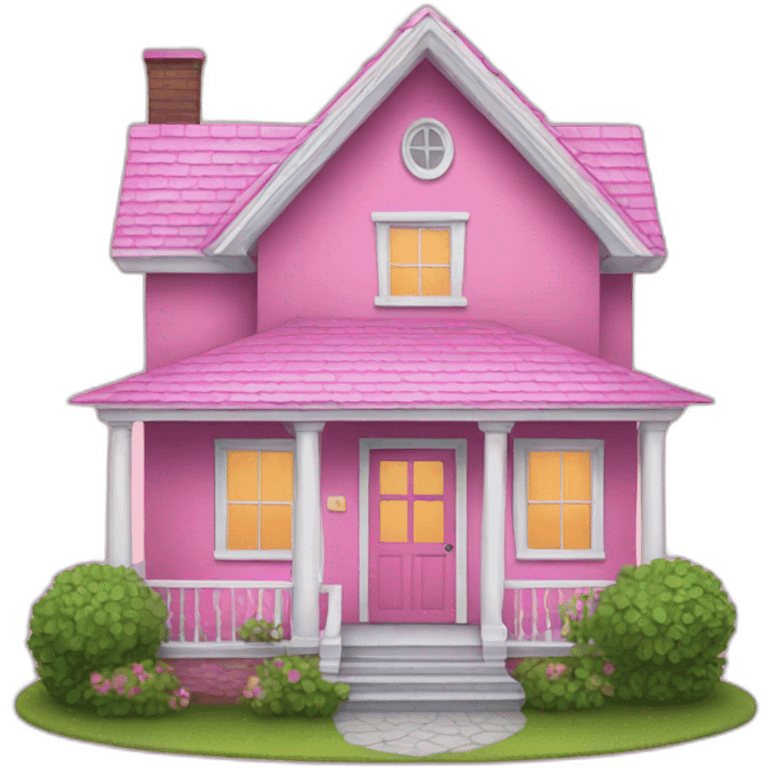 a pink house for a party emoji