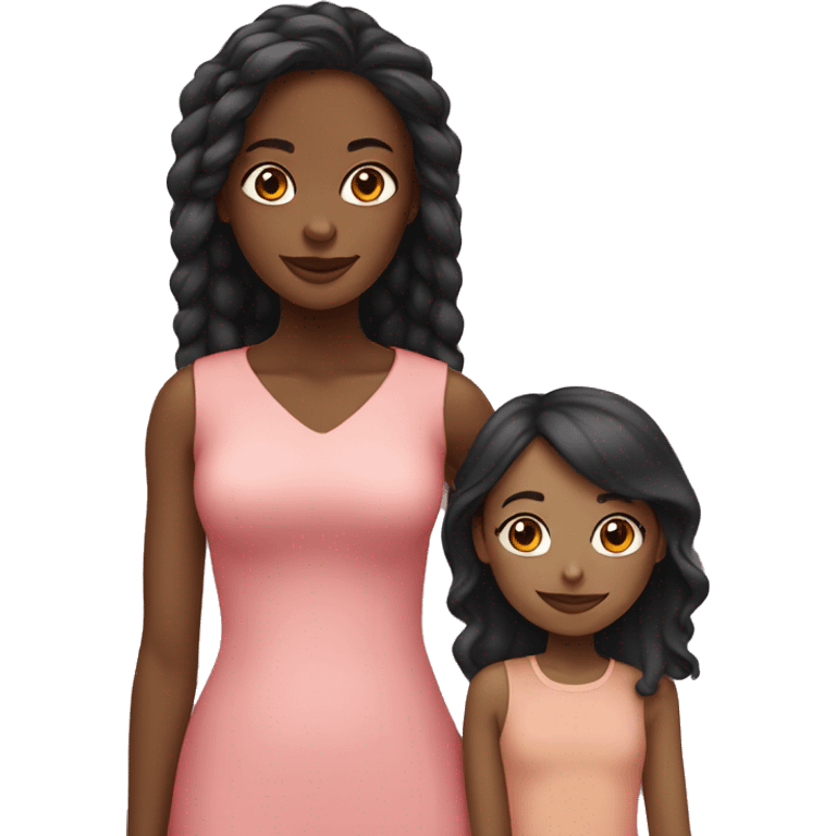 Black female with a small girl behind her  emoji