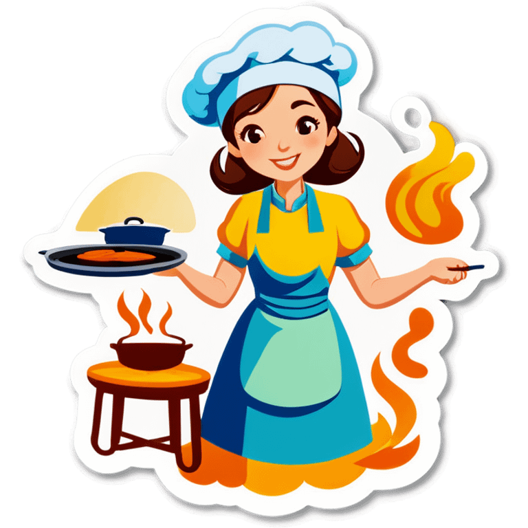 A woman cooking emoji