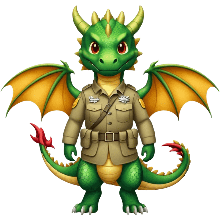 dragon with tactiical uniform emoji