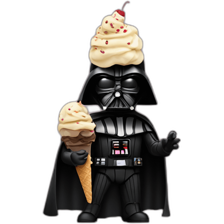 Dark vador eating an ice cream emoji