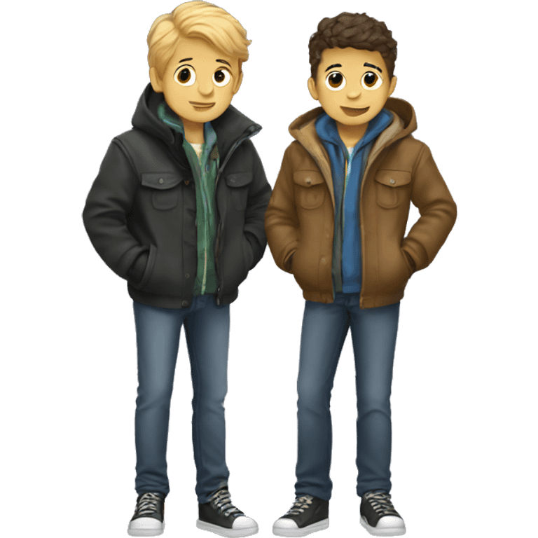 two boys in jackets emoji