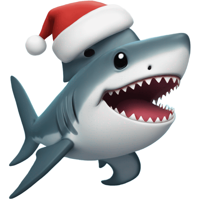 Santa shark emoji