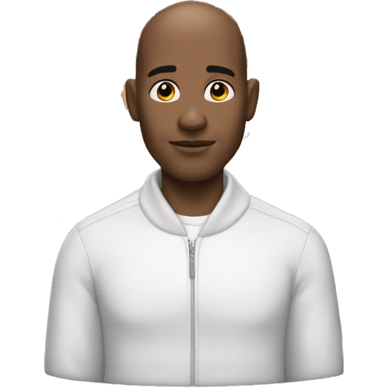 bald black man with airpods in is ear emoji