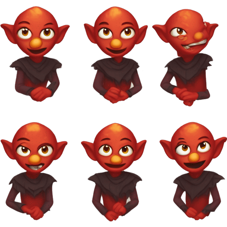 Elmo Disney Villain:
Ember Imp
A small, red trickster with a mischievous grin and a voice that’s sweetly deceptive, Ember Imp uses his innocent appearance to lure others into traps. He thrives on causing chaos, setting things on fire emoji