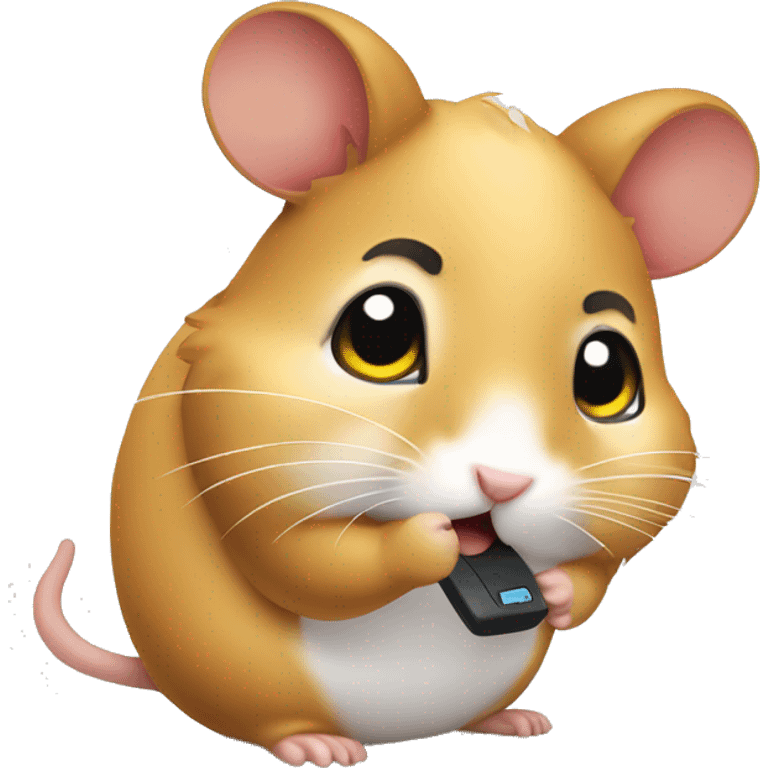 hamster calls on the phone emoji