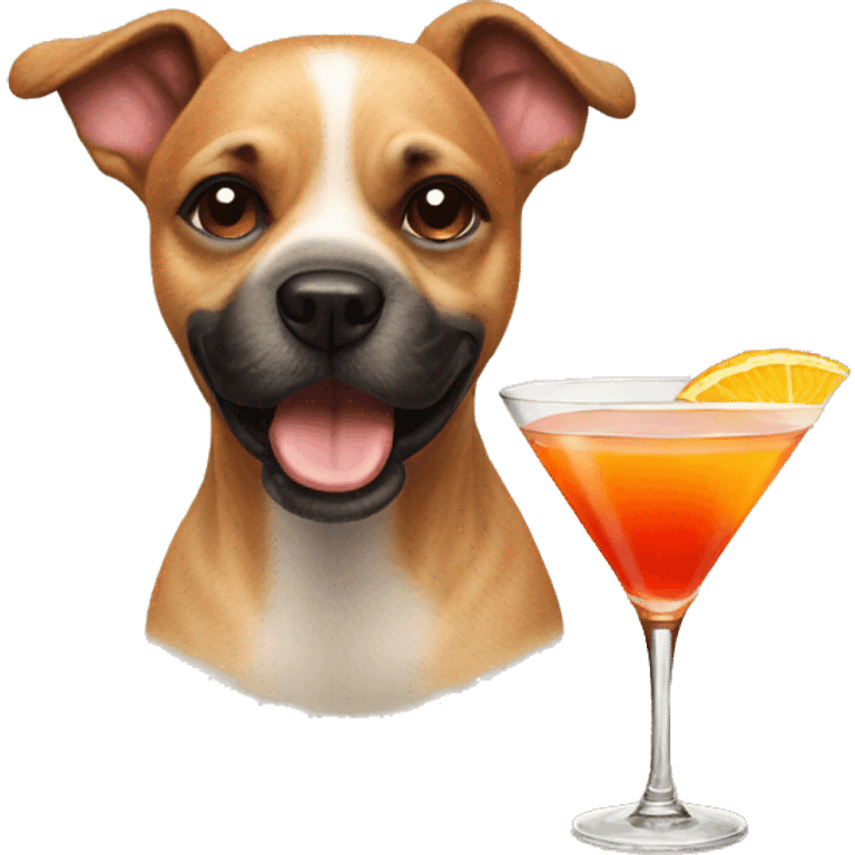 Dog with cocktail emoji