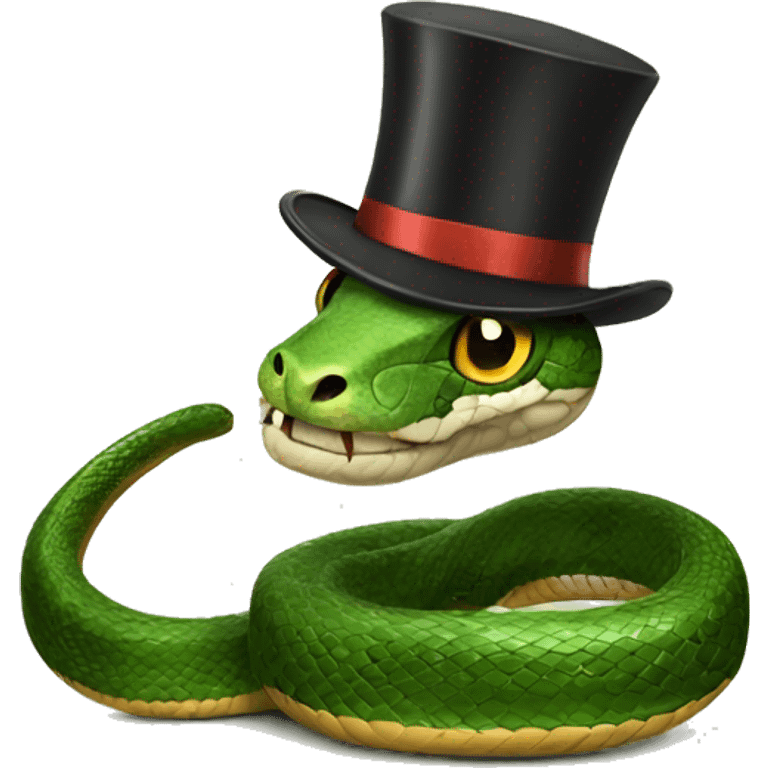 Snake with a top hat emoji