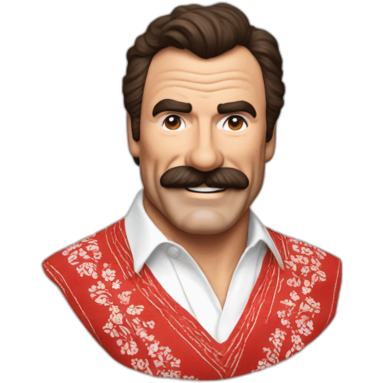 smiling tom selleck with a red bandana covering the forefront emoji