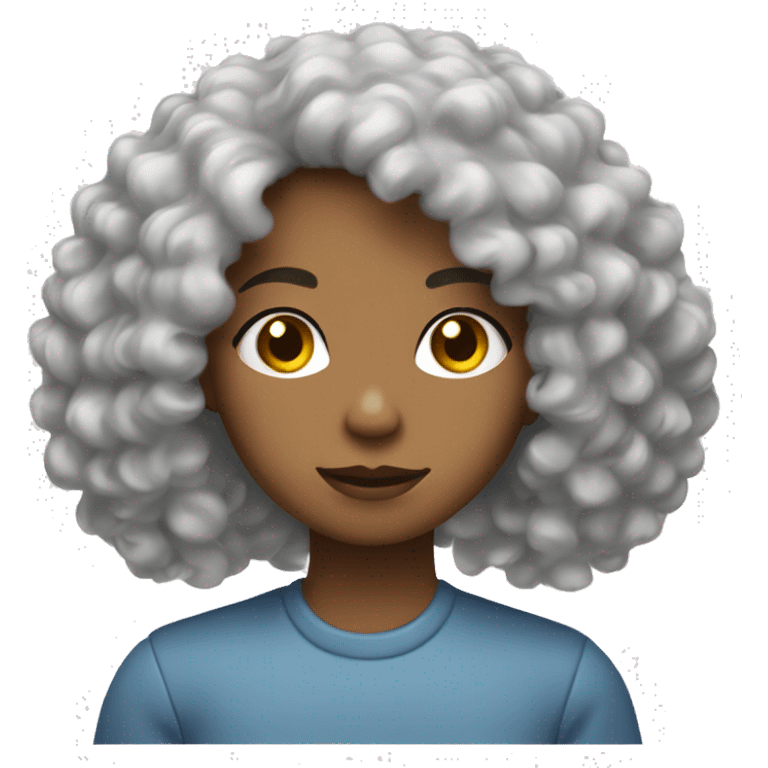 Fille au cheveux bouclé  emoji