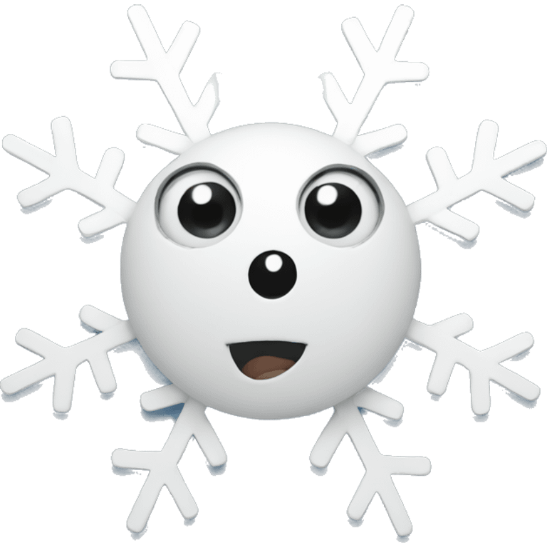 Emoji with snowflake eyes emoji