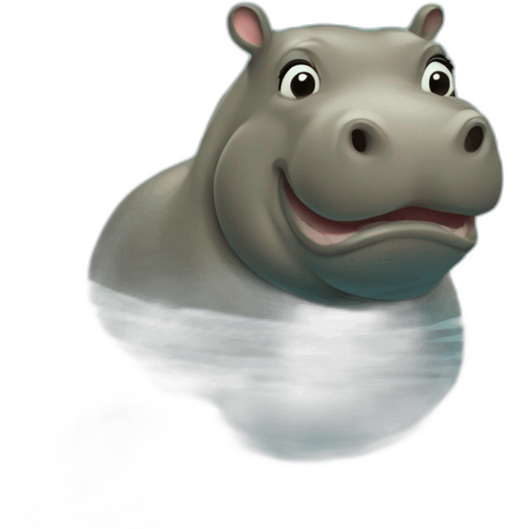 Hippopotame dans l'eau emoji