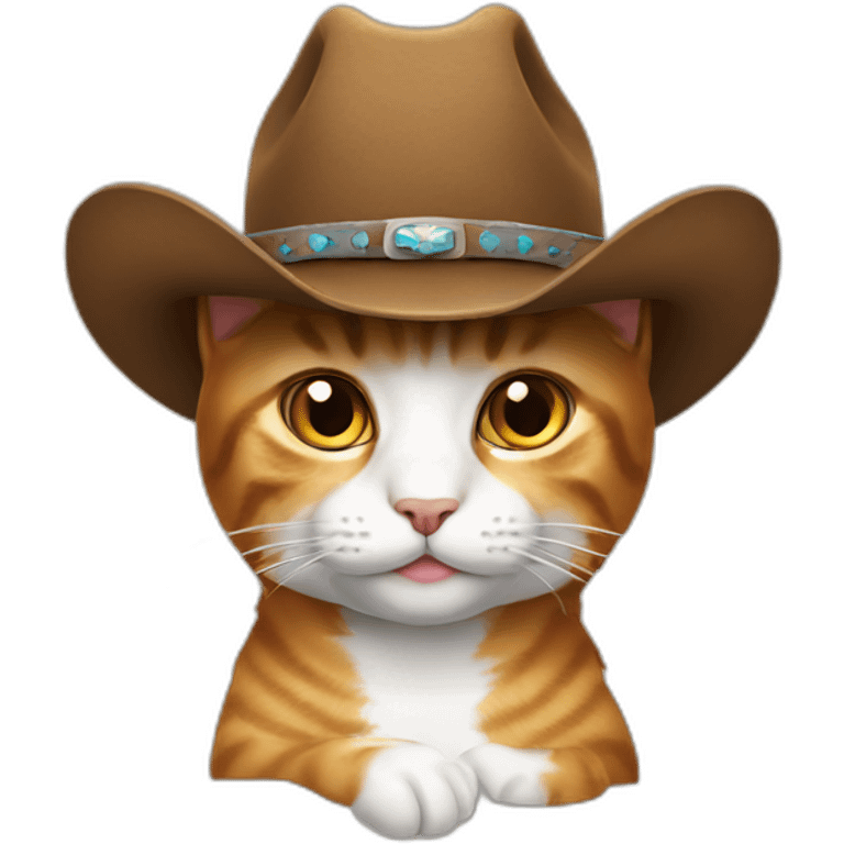 cat wearing a cowboy hat emoji