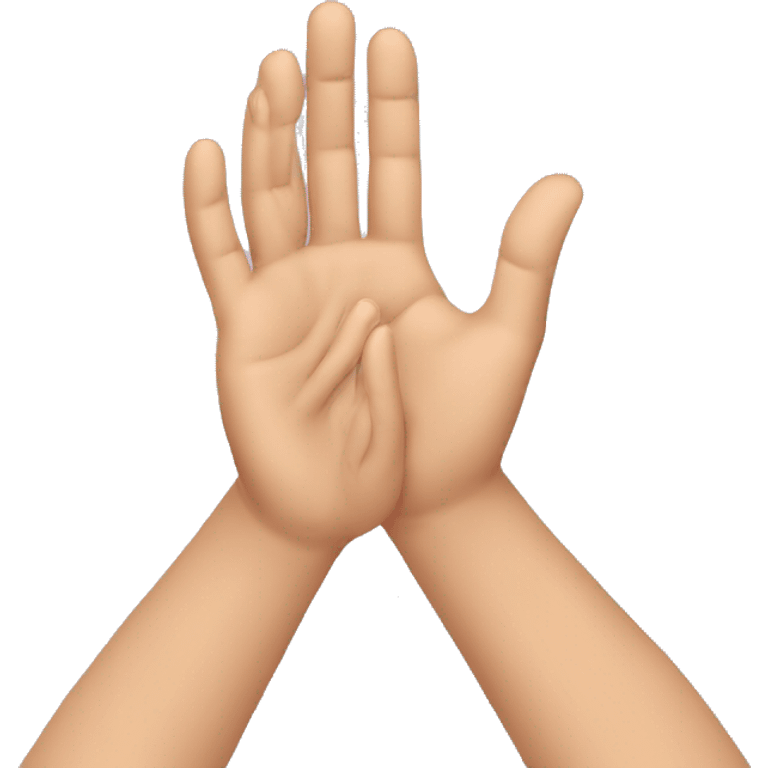 open palm, two hands, side by side prayer emoji with fingers in a grabbing position emoji