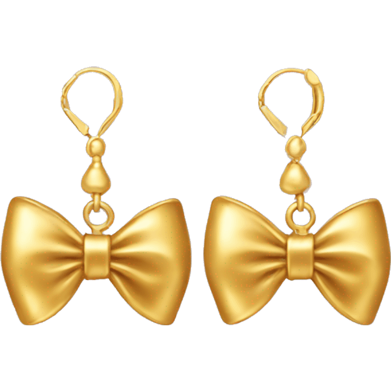 dangly gold bow earrings emoji