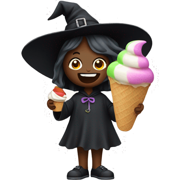 witch eating ice cream emoji