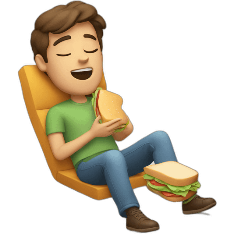 Guy dreaming with a sandwich  emoji