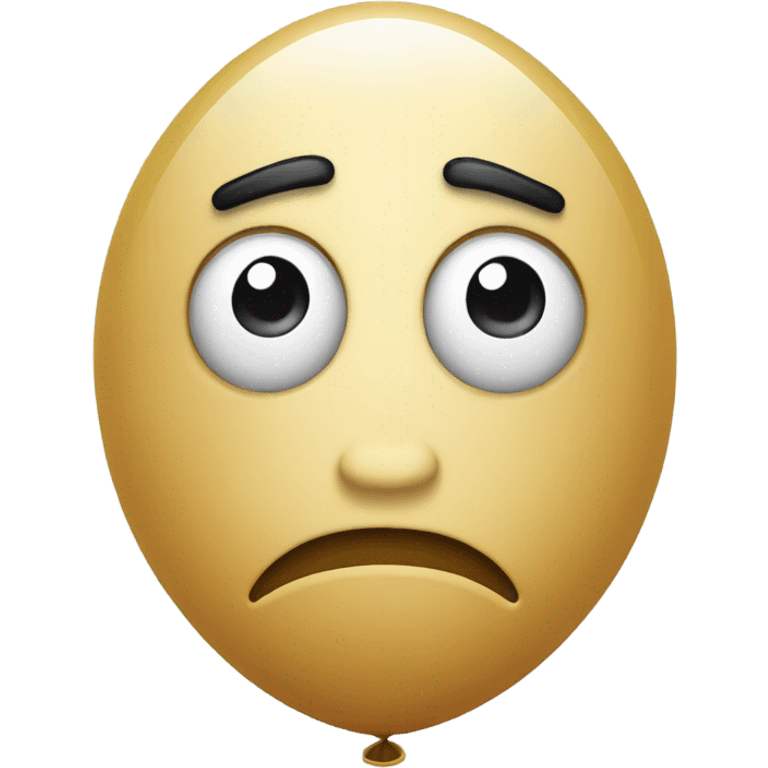 Ballon with worry face emoji