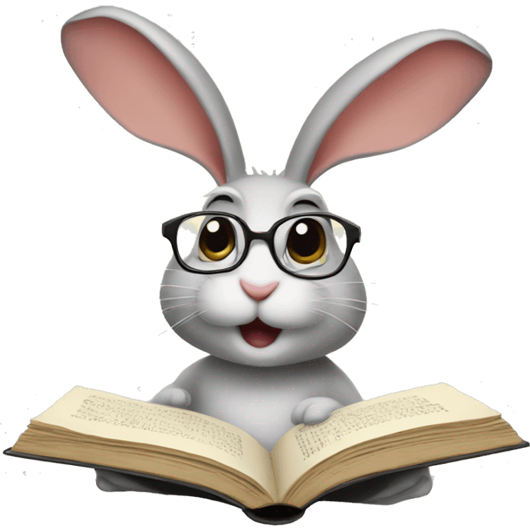 rabbit reading emoji