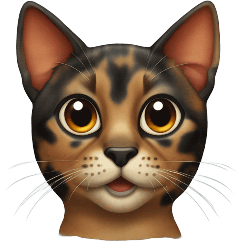 Tortoiseshell cat with orange snout and black ears emoji