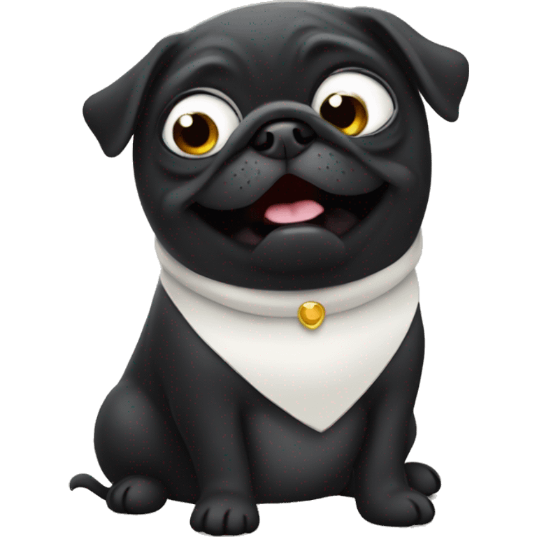 Black pug ice singing opera emoji