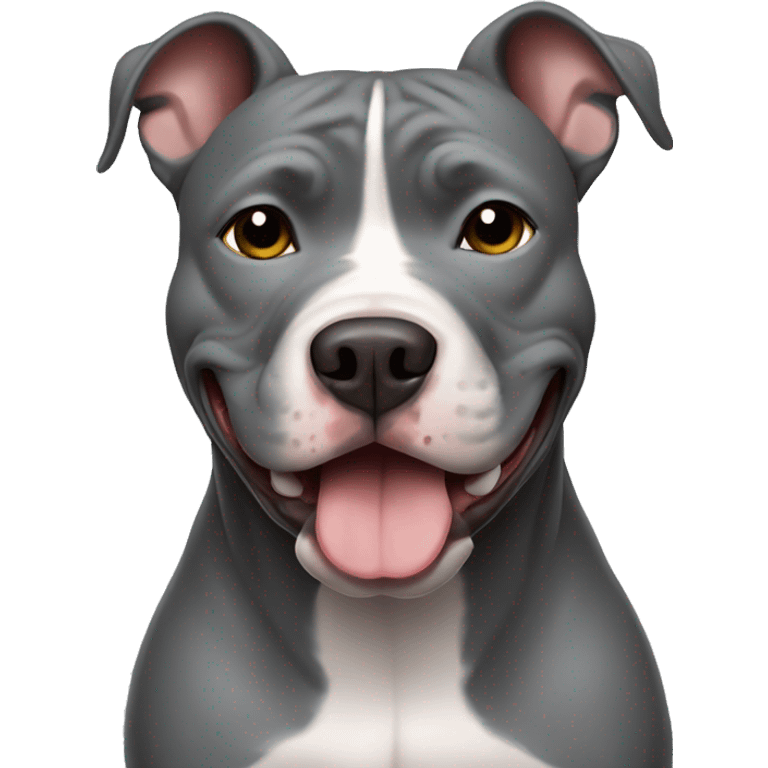 Grey pitbull smirking emoji