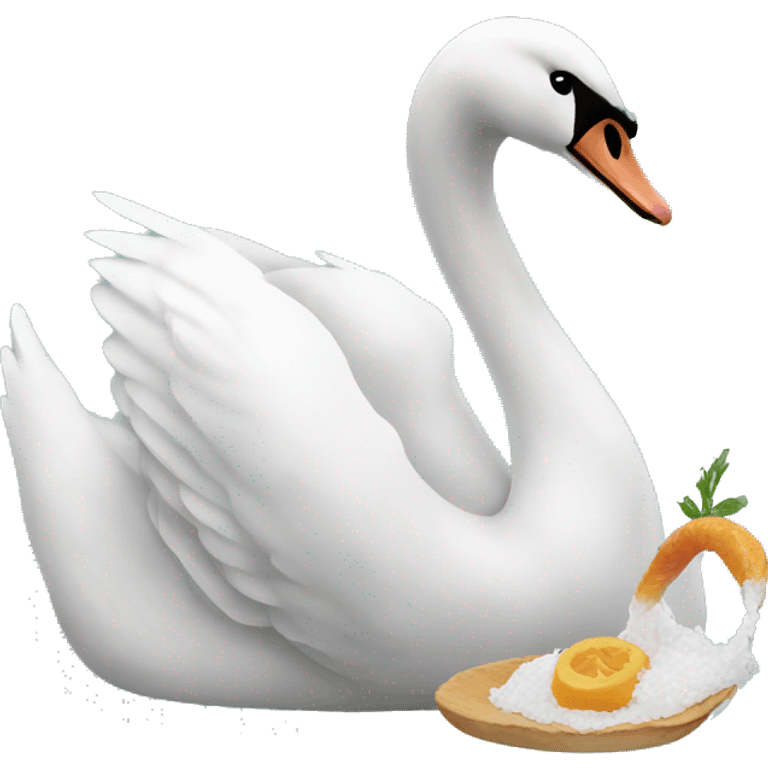 swan eating emoji