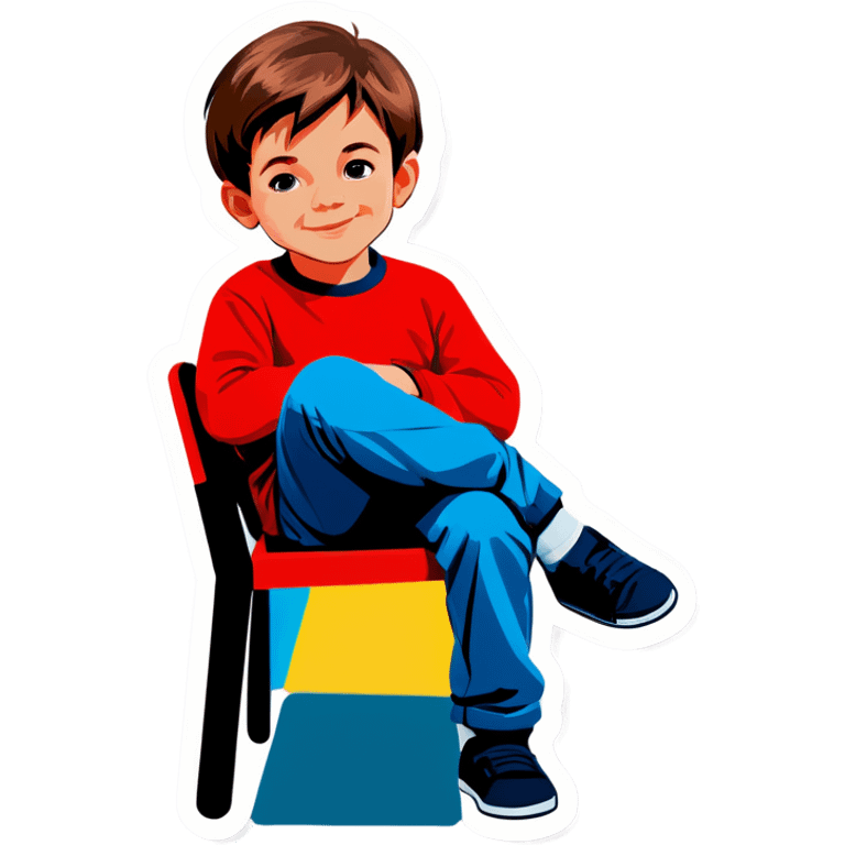 boy in chair looking at viewer emoji