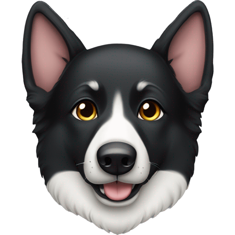 Black German shepherd dog with half a white face  emoji